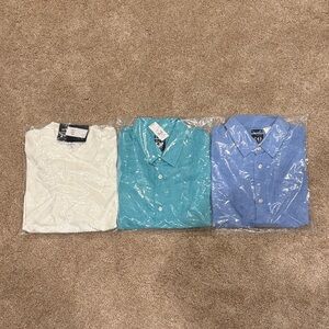 Men's Button-Up Shirt - White, Teal, Blue